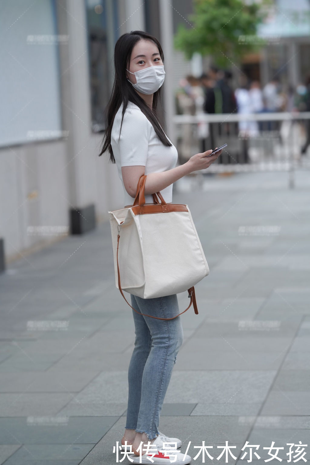 夏季|针织短袖露脐衫，配修身牛仔裤，清凉舒适又简单美丽大方