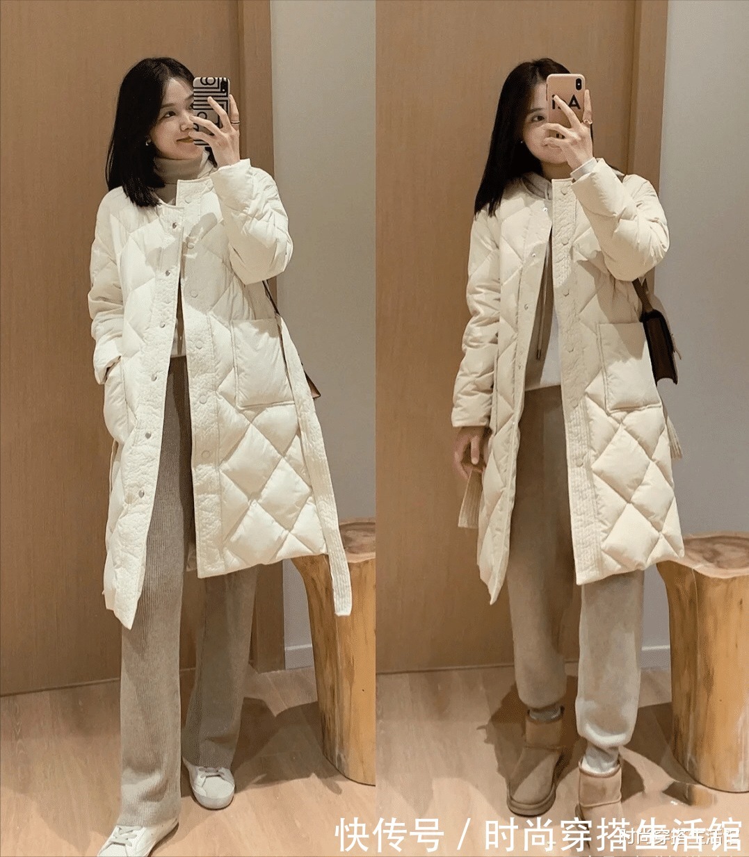 保暖 穿羽绒服别总配裙子,换一种方式更时髦保暖,太适合普通人穿了