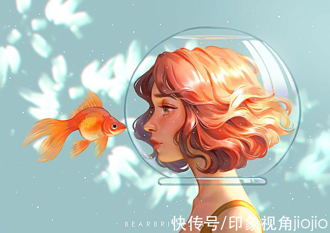 超现实主义|如星辰大海般的梦幻少女插画，高光亮眼的配色太绝了