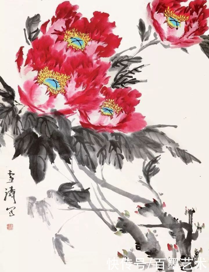 小写意|唯有牡丹真国色!小写意牡丹画150幅,美醉了