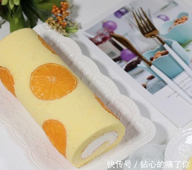  香橙蛋糕卷，湿润绵甜，带着淡淡橙香