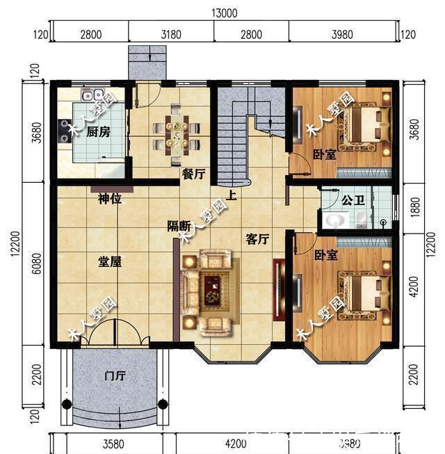 别墅|大门不一定要在正中间,农村13米宽的别墅,这样建不是笑话