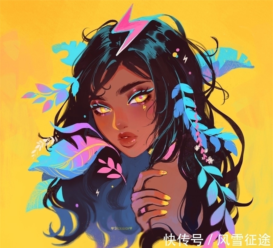 画面|魔法少女系列插画,甜美温柔的画风,画面美好且奇幻