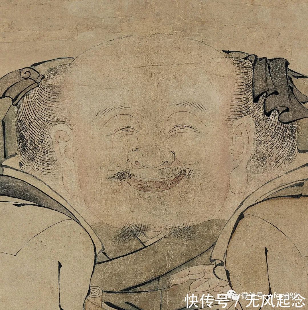 一团和气图@明朝皇帝一幅奇特的画,现藏于故宫,远看一个人,近看却是三个人