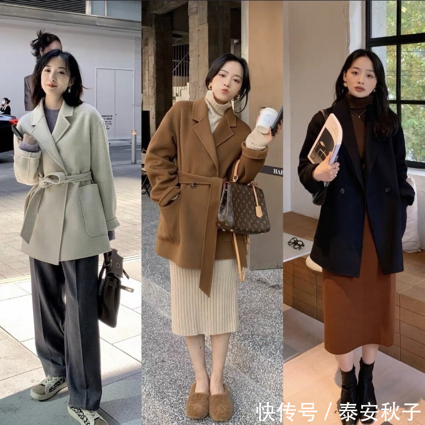 外套 今年冬天火了一种穿法:叫“外套+半身裙/裤”,温暖好看,好美啊