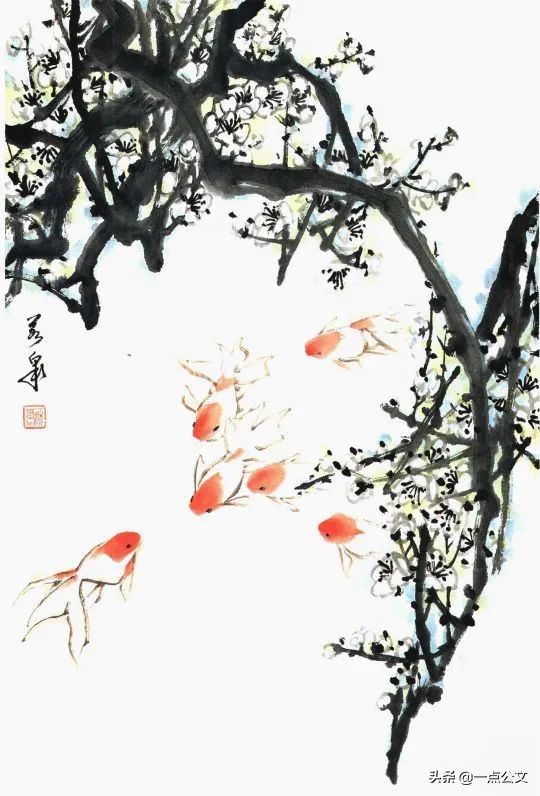 曙红|写意金鱼的画法解析