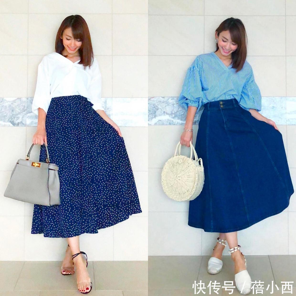 牛仔|真正有高级感的女人,早秋第1件单品首选“半身裙”,chic又洋气