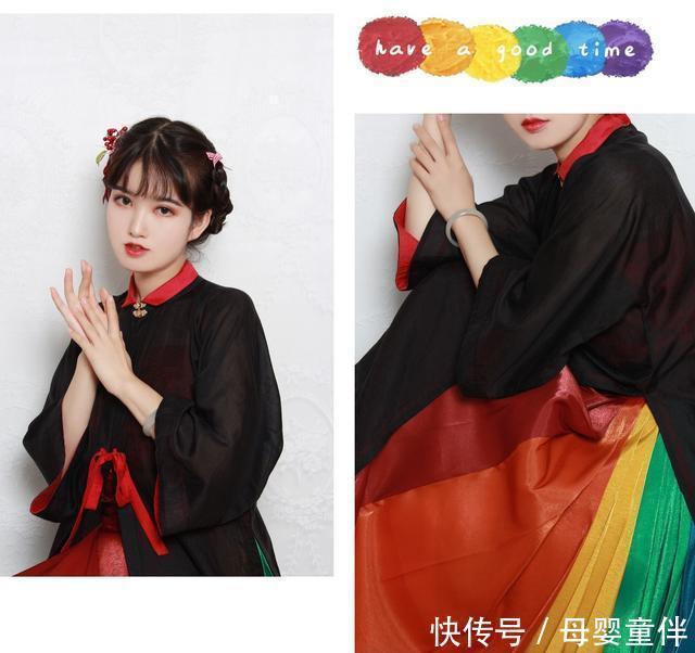 元素|最近火了一种叫“彩虹”的汉服,新奇又好看,路人也喜欢