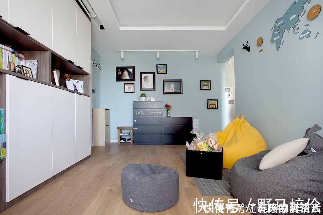 客厅化|三口之家85㎡,坚持“去客厅化”设计,把空间都留给孩子