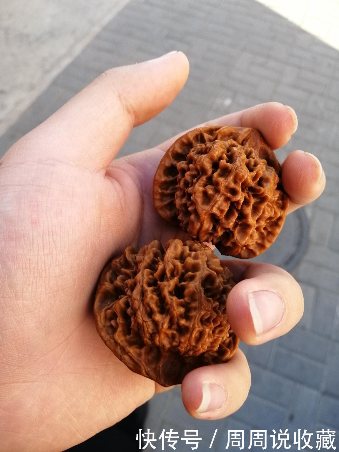 文玩核桃,徒手量尺寸