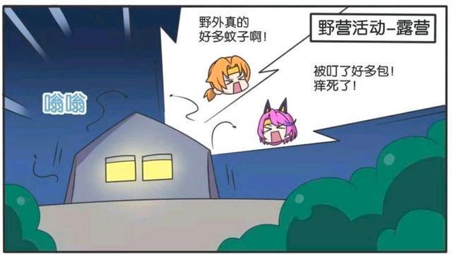 王者荣耀漫画：小短腿们一起去露营-结果蔡文姬被弄得破相了？