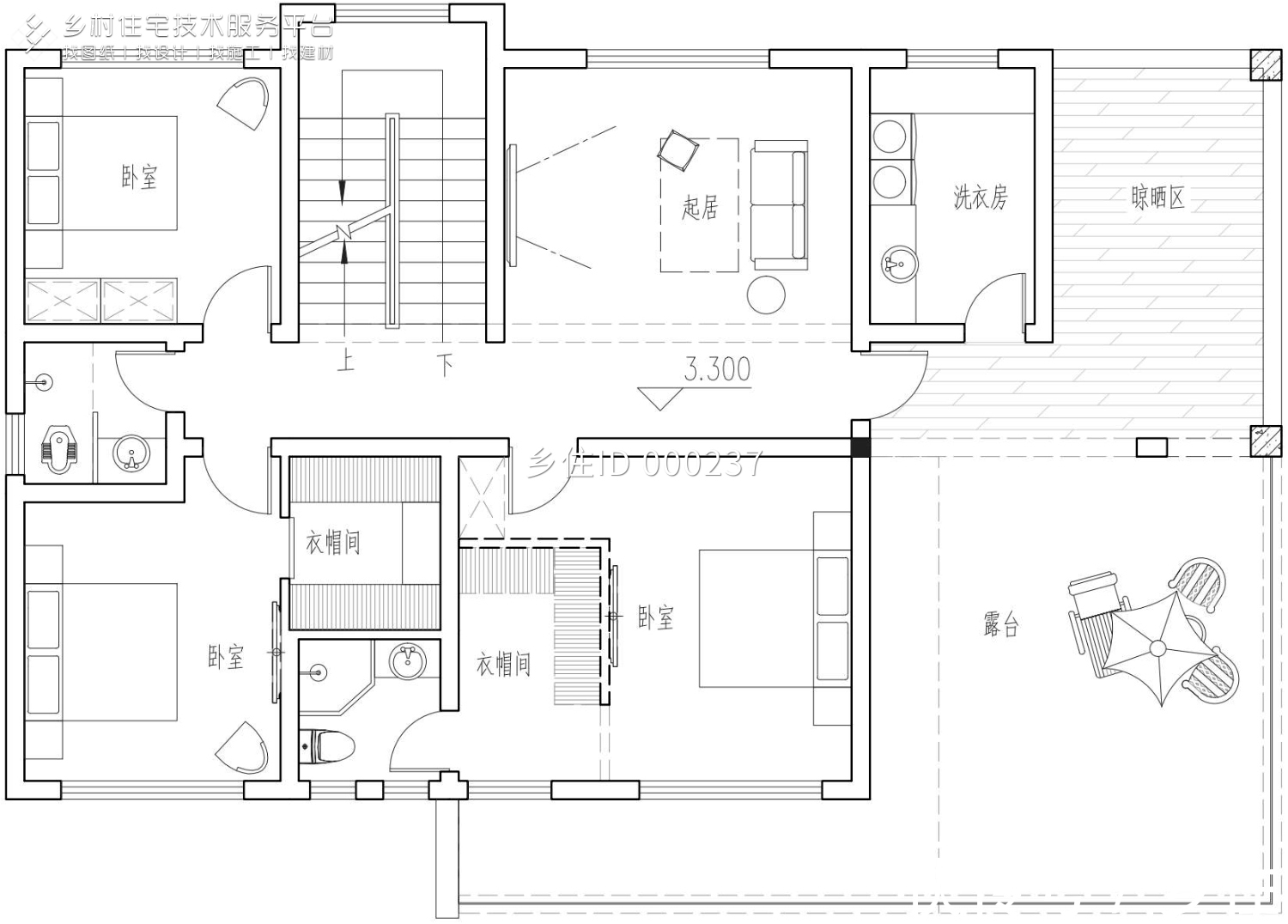 别墅|乡住免费图纸 面宽16.8m×进深10.5m 湖北襄阳三层现代风格别墅