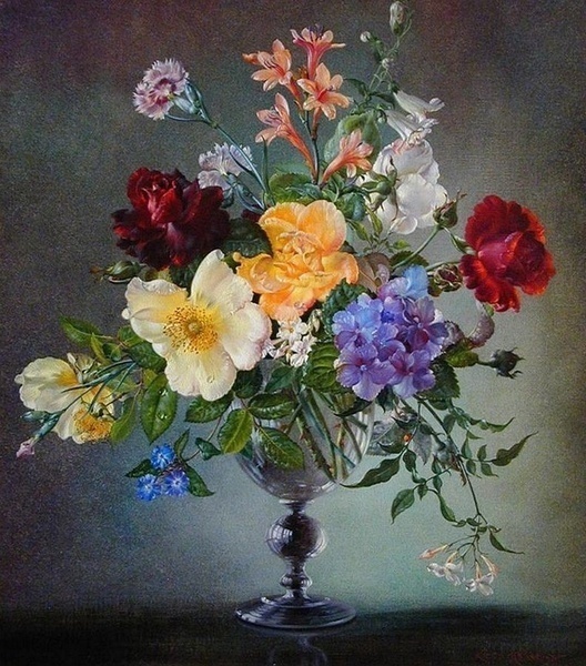 巴比松@英国最伟大的花卉画家塞西尔·肯尼迪绘画作品赏析