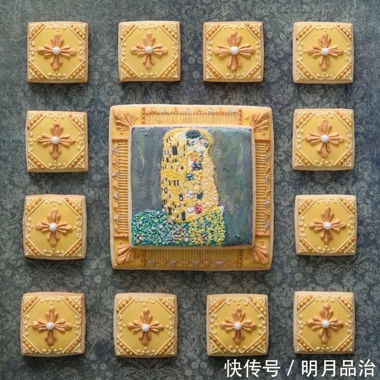 糖霜饼干|美到舍不得吃！甜品师手作花砖饼干，救救老夫的少女心！
