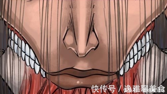 进击的巨人:智慧巨人的嘴部特写,从进击到始祖,艾伦牙齿和脸型变了