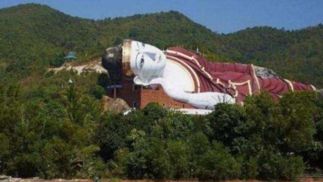 全球最大卧佛,躺在树木浓密的山上,香火旺盛游客却不敢靠近!