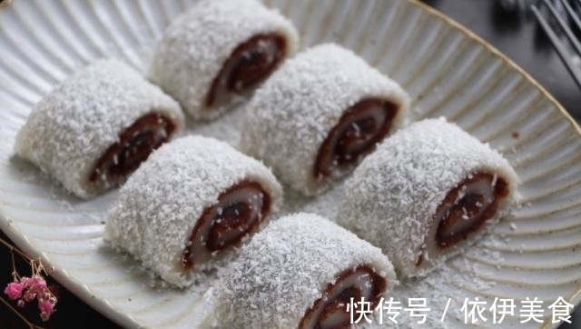 保鲜膜|糯米小甜点,2分钟学会蒸一蒸卷一卷,小白也可一展身手