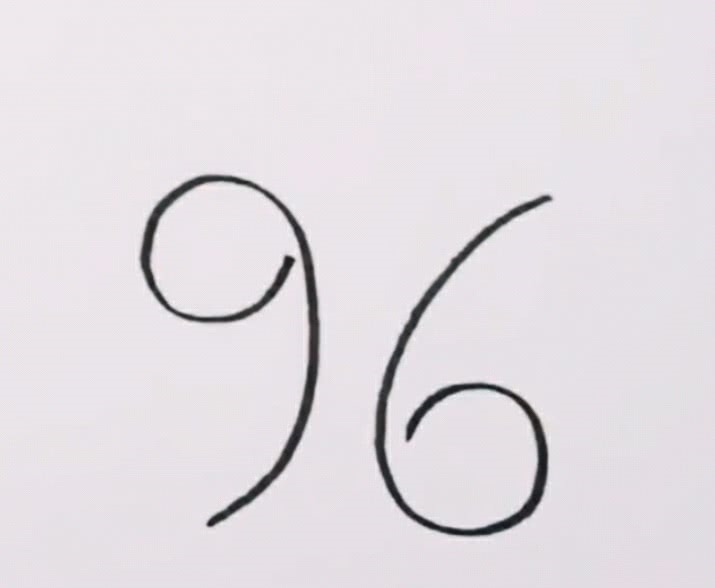 数字!美术生写下96俩数字,添了几笔后瞬间不一样,还不快学起来