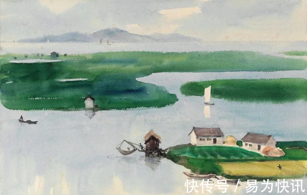 徐悲鸿!他被徐悲鸿称为“中国艺术界卓绝天才”,融入水墨意境的水彩,太美好了!