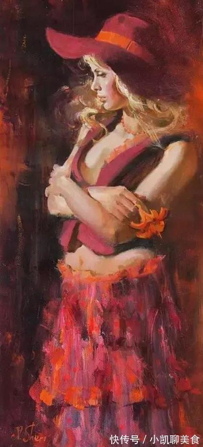 油画作品&乌克兰天才美女画家,画少女人体惊艳脱俗,网友:百看不厌