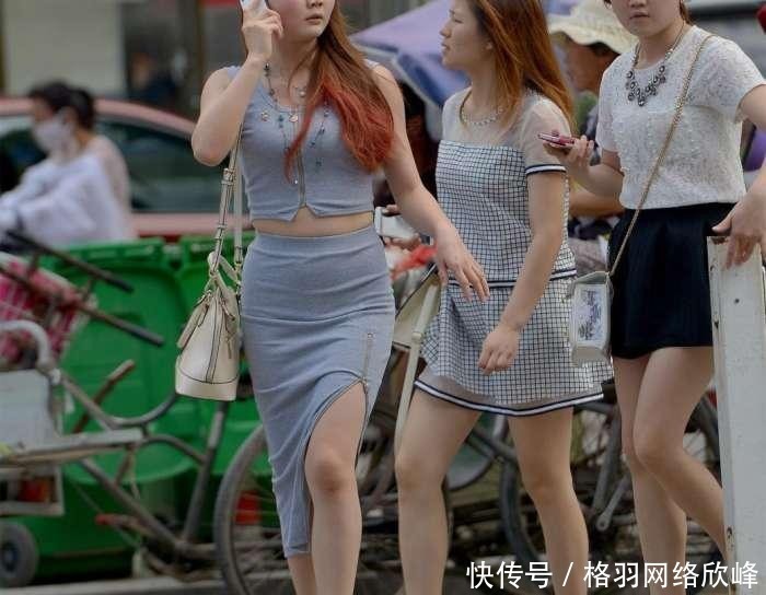 女人味|街拍三位美女 紧身裙穿出超吸睛的女人味
