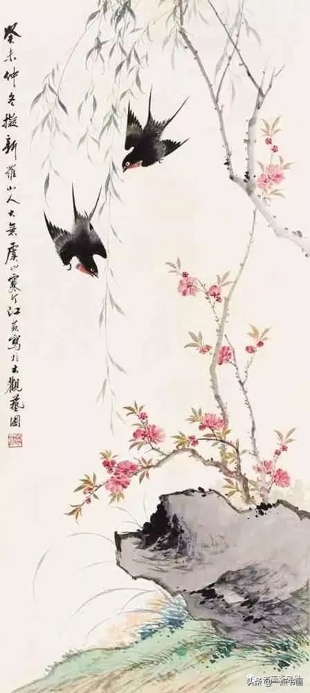 花鸟画@江寒汀 笔下的飞鸟30幅,不愧当代海派花鸟画第一人