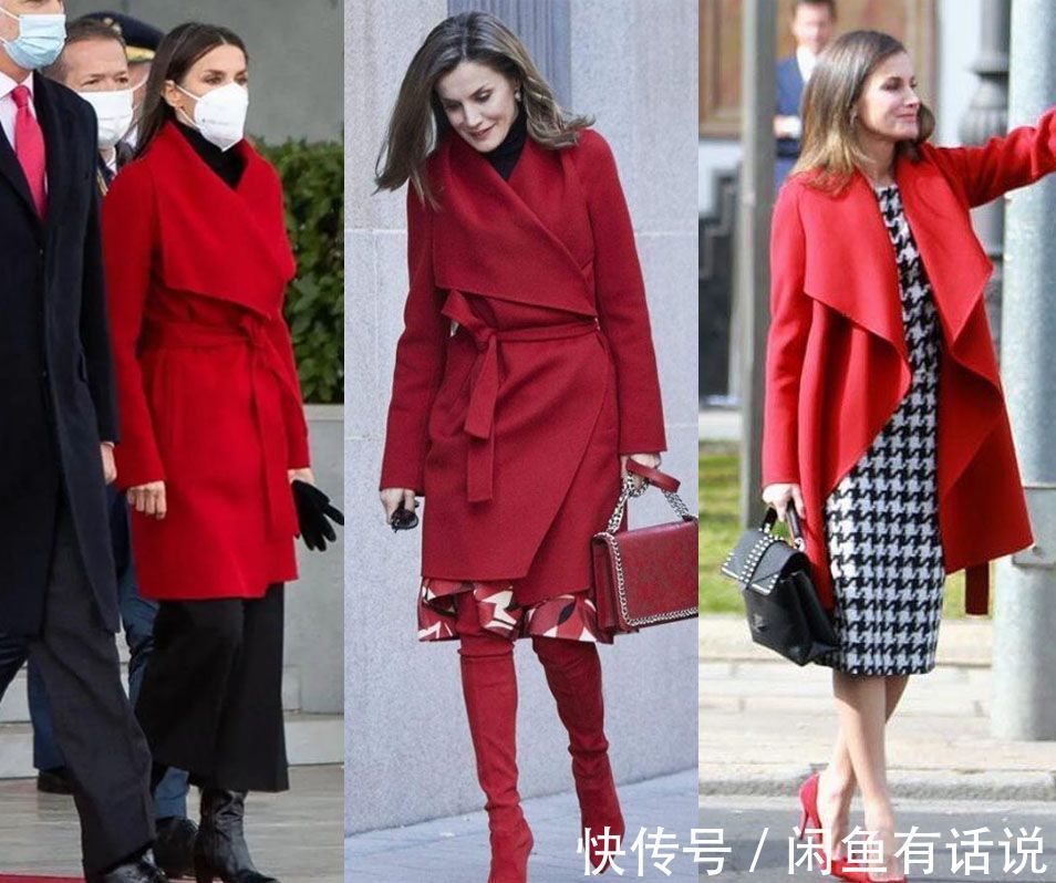 红色 西班牙王后也爱“中国红”,一件大衣连穿3次,还是配红裙更惊艳