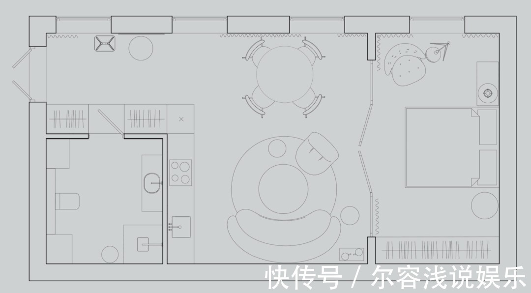 隔断|她买下48㎡小公寓，将墙全拆除，用玻璃做隔断，美翻