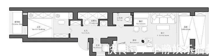 衣帽间|47㎡长条形单身公寓,小空间大利用,还挤出一个衣帽间