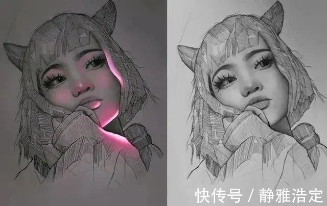 素描画|让单调的素描画发光,作品有种神秘的美,实在太别致了