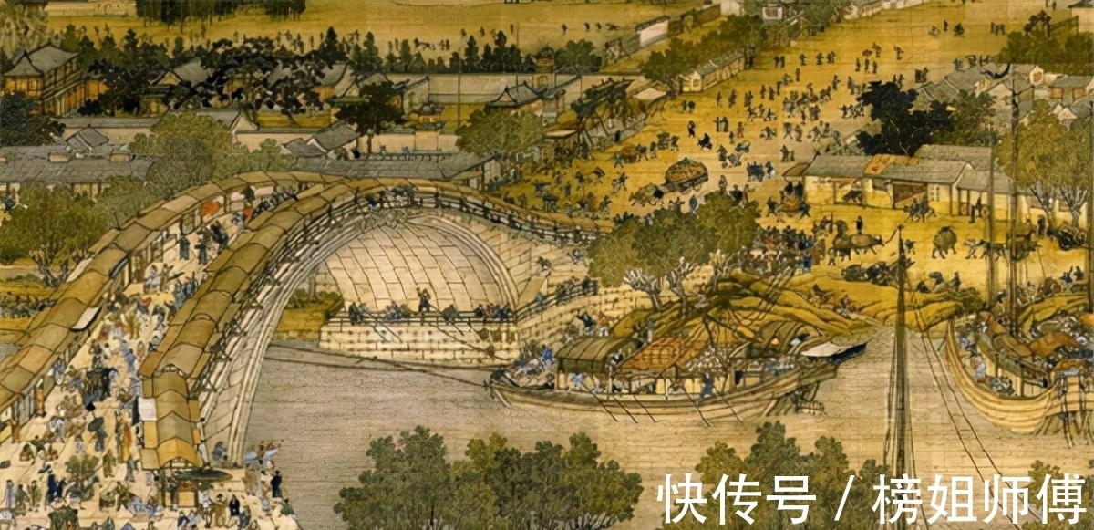 幅画@把清明上河图放大100倍,发现一尴尬场景,树下睡觉小伙在干什么