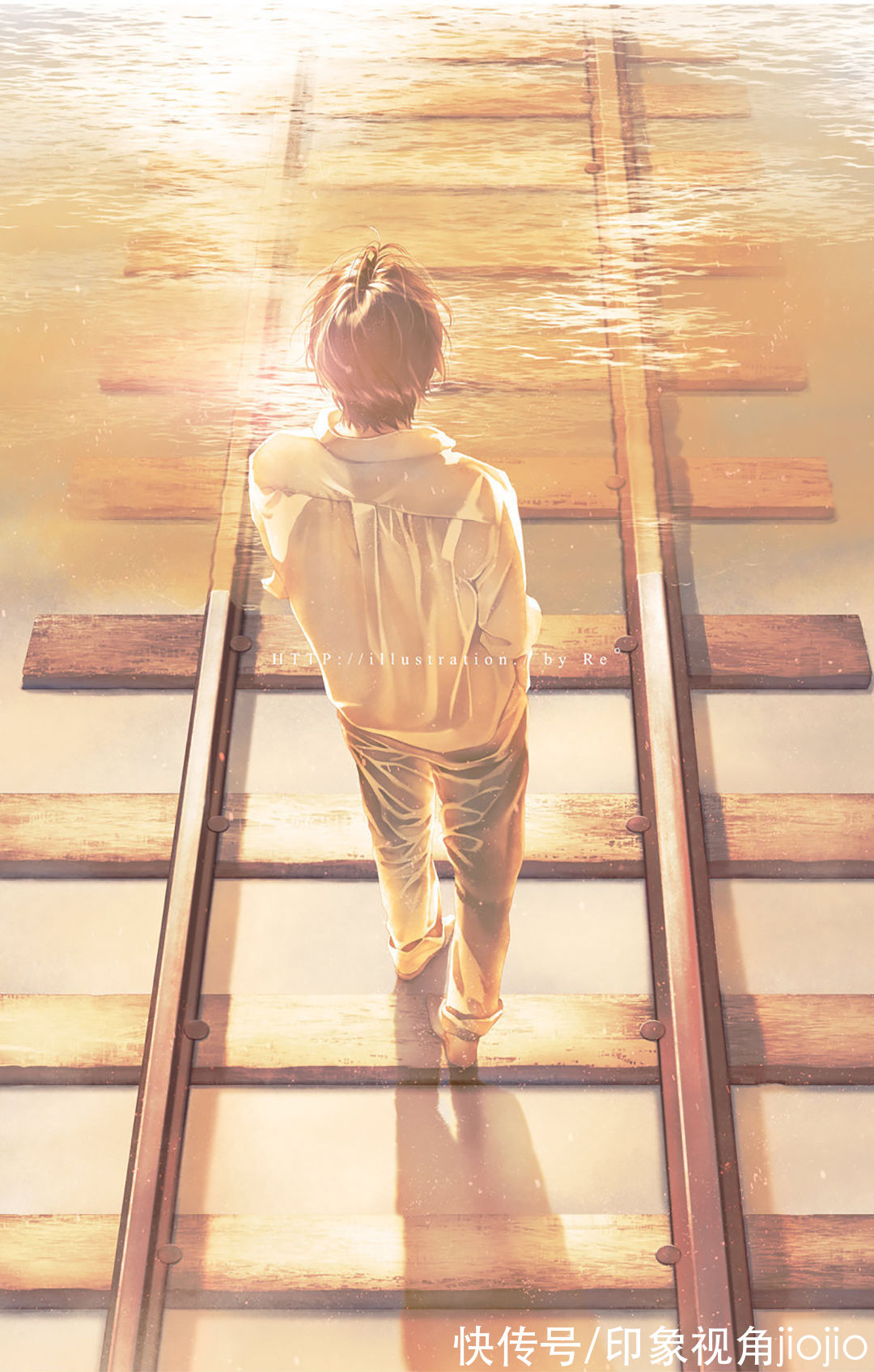 光影！光影中的美少年插画，淡淡的色彩表达颇具美感