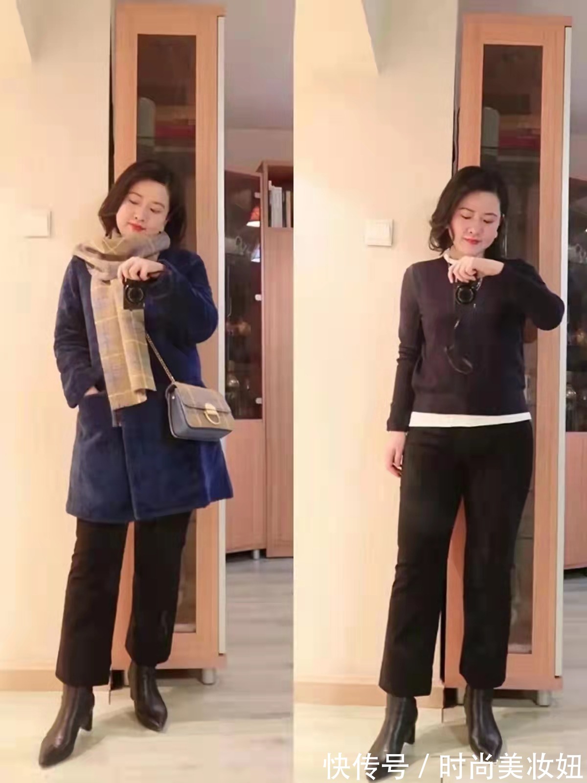 穿搭|“短靴+9分裤”才是冬季该有的穿搭,看微胖博主示范,保暖洋气