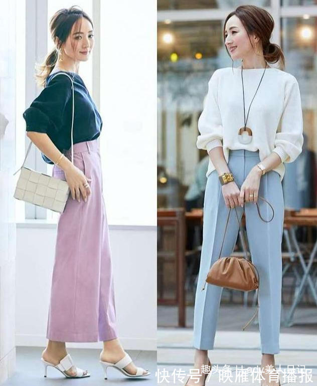 阔腿裤 仅158高、两个孩子的辣妈,她的轻熟风穿搭,才值得中年女人借鉴