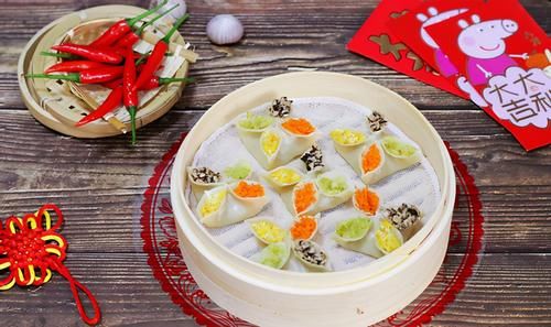 创意四喜蒸饺,寓意好,年夜饭上少不了它