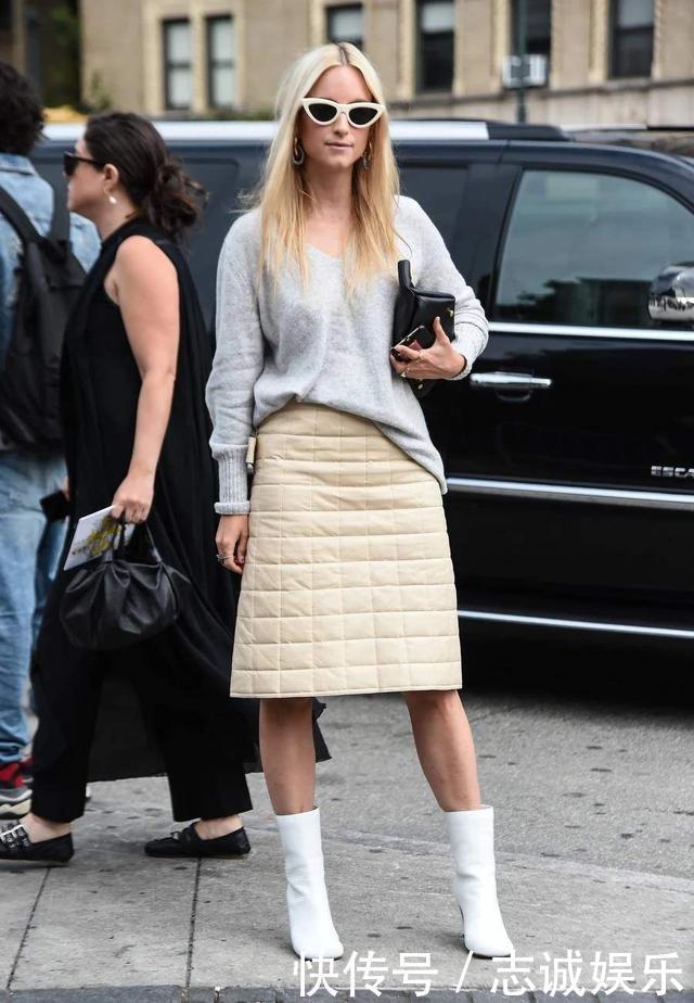 今年流行一种穿法，叫“绗缝棉服+靴子”，保暖不显臃肿，真美