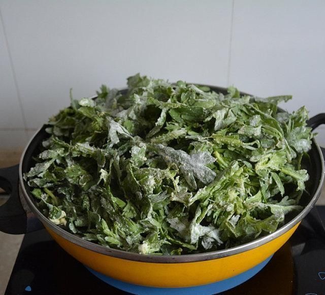 品尝|第一次用蒸的方法来品尝茼蒿的美味,感觉很好