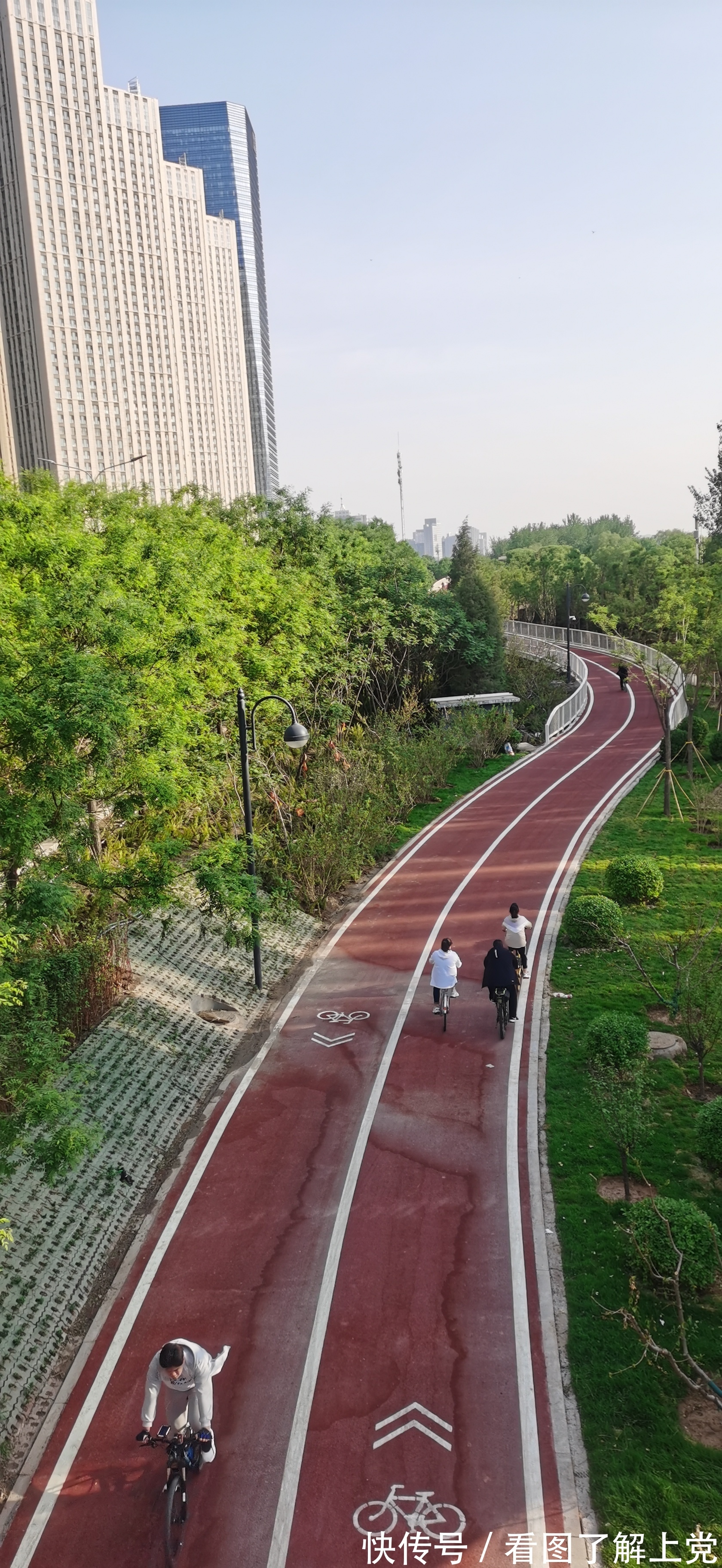 打卡|骑车健身赏风景 打卡太原滨河自行车道