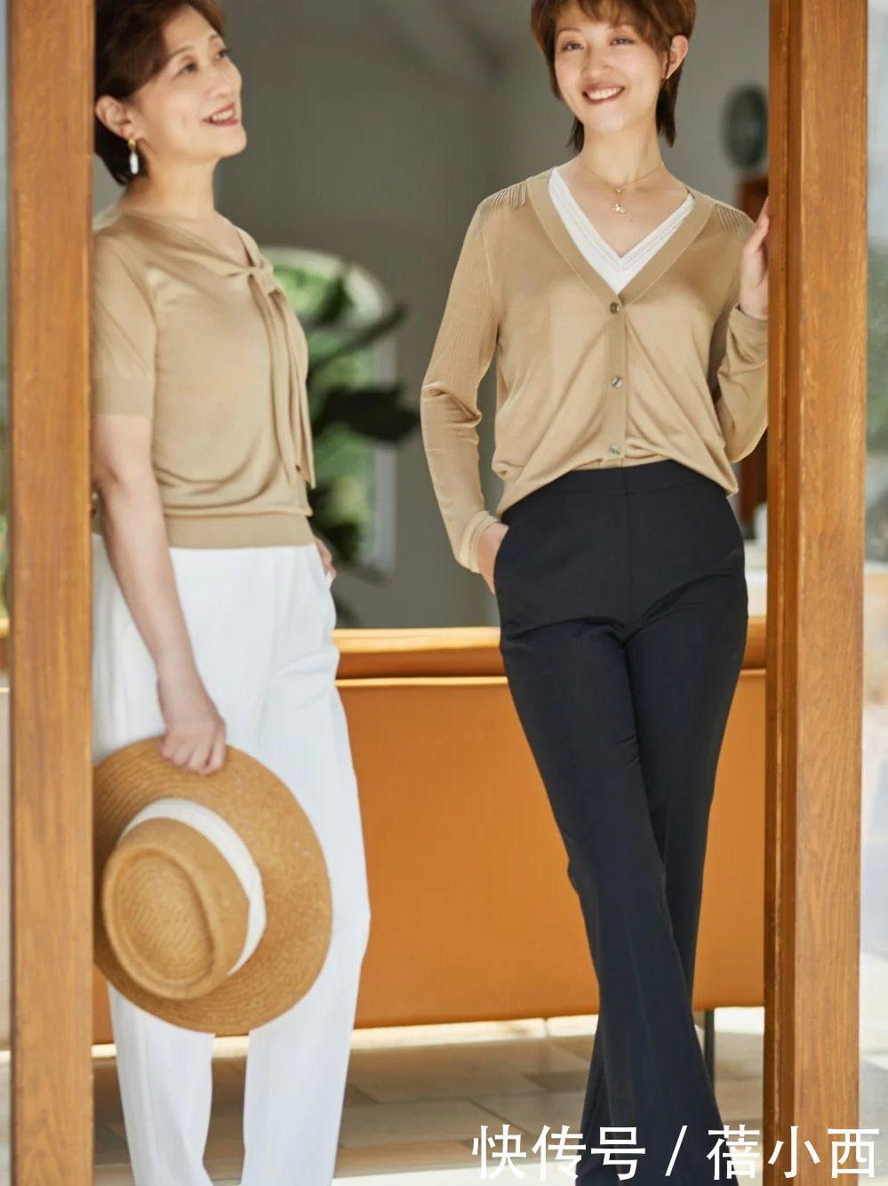 半身裙|50多岁中年女性穿搭拼细节,学这位短发妈妈如何穿,指引你的风格