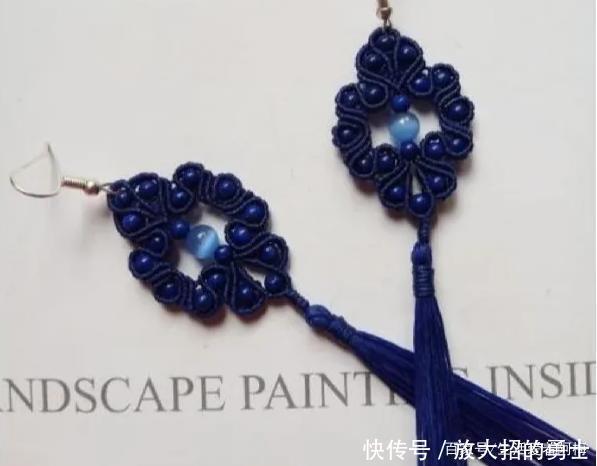 蜡绳编的中国风流苏耳饰,精致大方,DIY手工编绳附教程