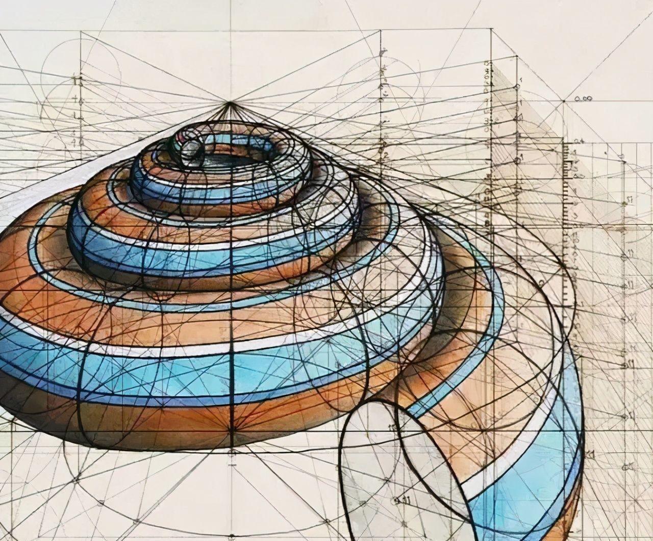 黄金比例!理工男花40年时间,用圆规画1000张画,黄金比例的拥护者
