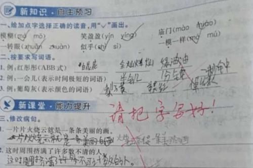 标点符号|孩子写作业时字太丑，“挨训”后标点符号都变了，这是转换字体？