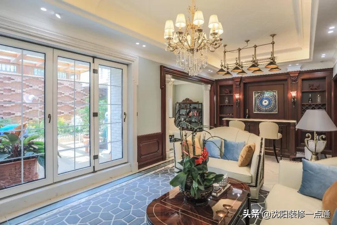 香槟色|992㎡别墅装修案例 美式新古典