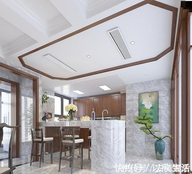 餐厨|248平米新中式，听了老婆的话，买两套平层打通比别墅住的还舒服