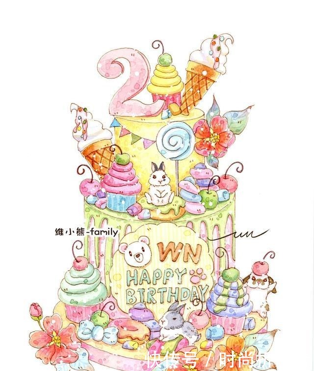 超级漂亮超级可爱的,蛋糕美食插画,治愈你的坏心情