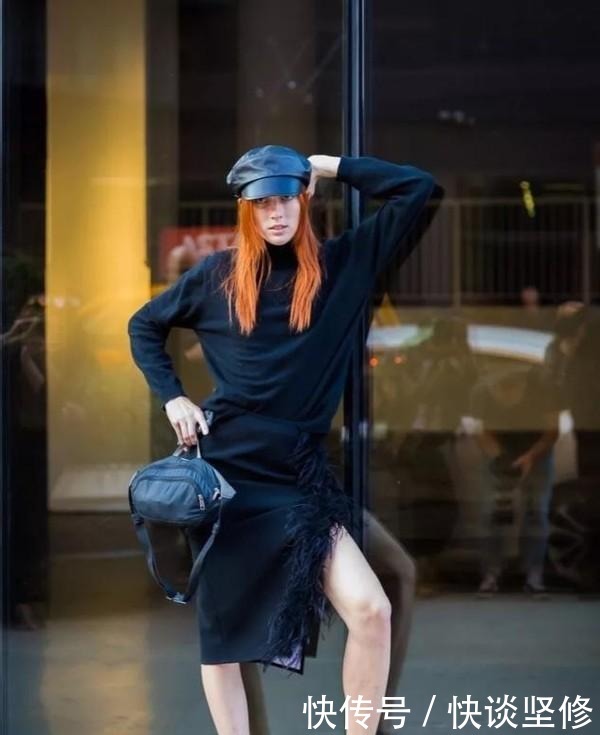 这才是早春流行的穿搭:“卫衣+半身裙” , 显高显瘦又不拖沓