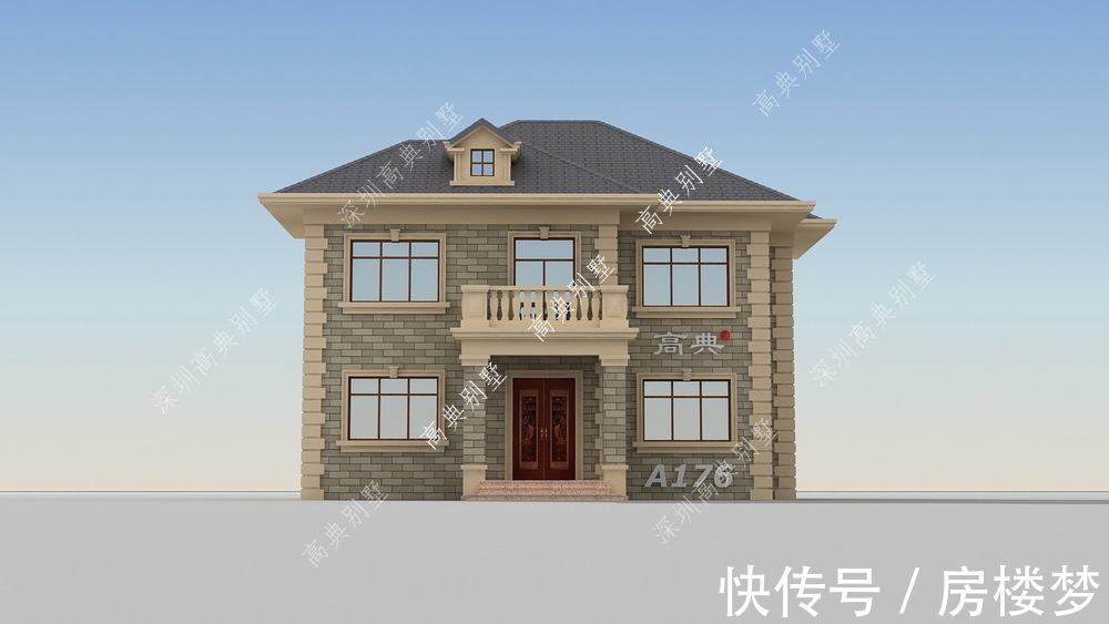 别墅|这款两层欧式别墅,色彩清新淡雅,富有清新文艺气息。