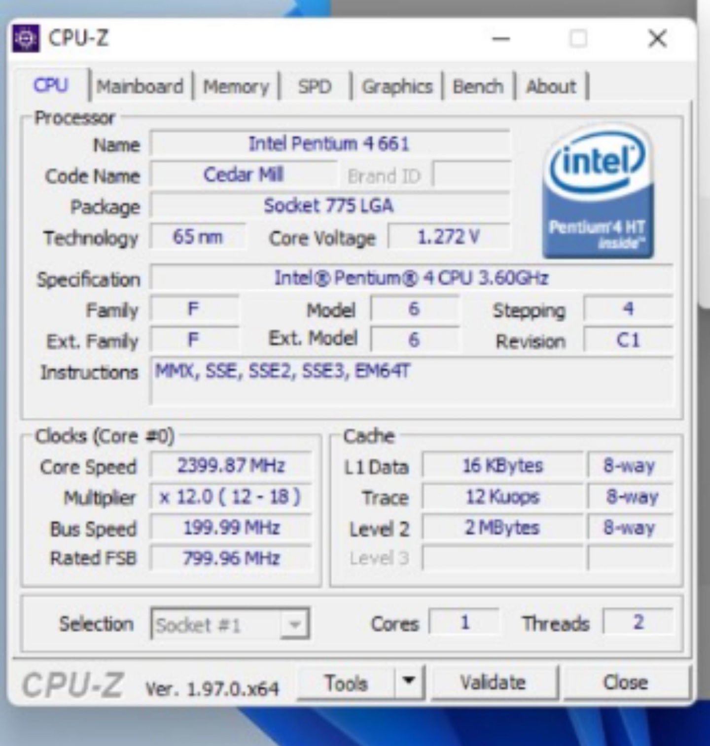 f15 年前的奔腾 4 可升级 Win11，因为不在不受支持的 CPU 列表中