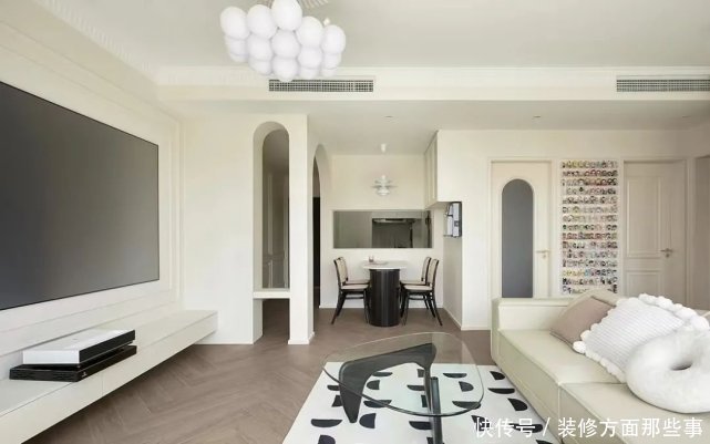 拱形|65㎡奶油色+拱形门搞定轻法式风,原来小户型也可以这么仙!