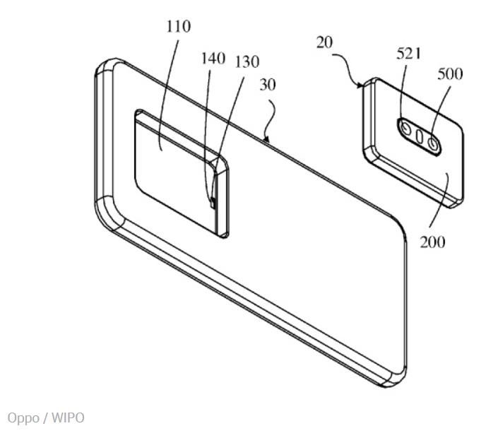 安装|外媒曝光OPPO新专利：在智能手机上安装可拆卸摄像头模块